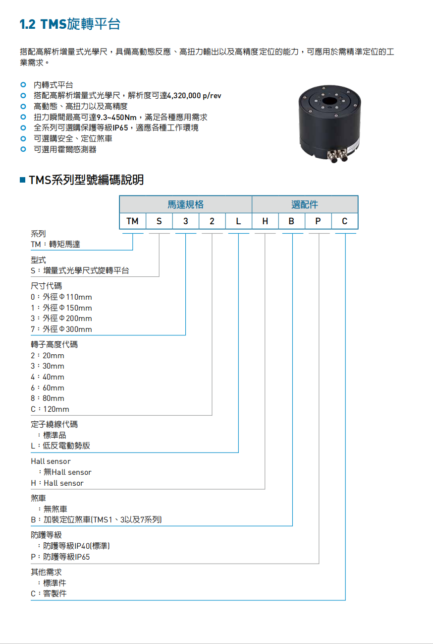 上銀直驅電機DMS74G